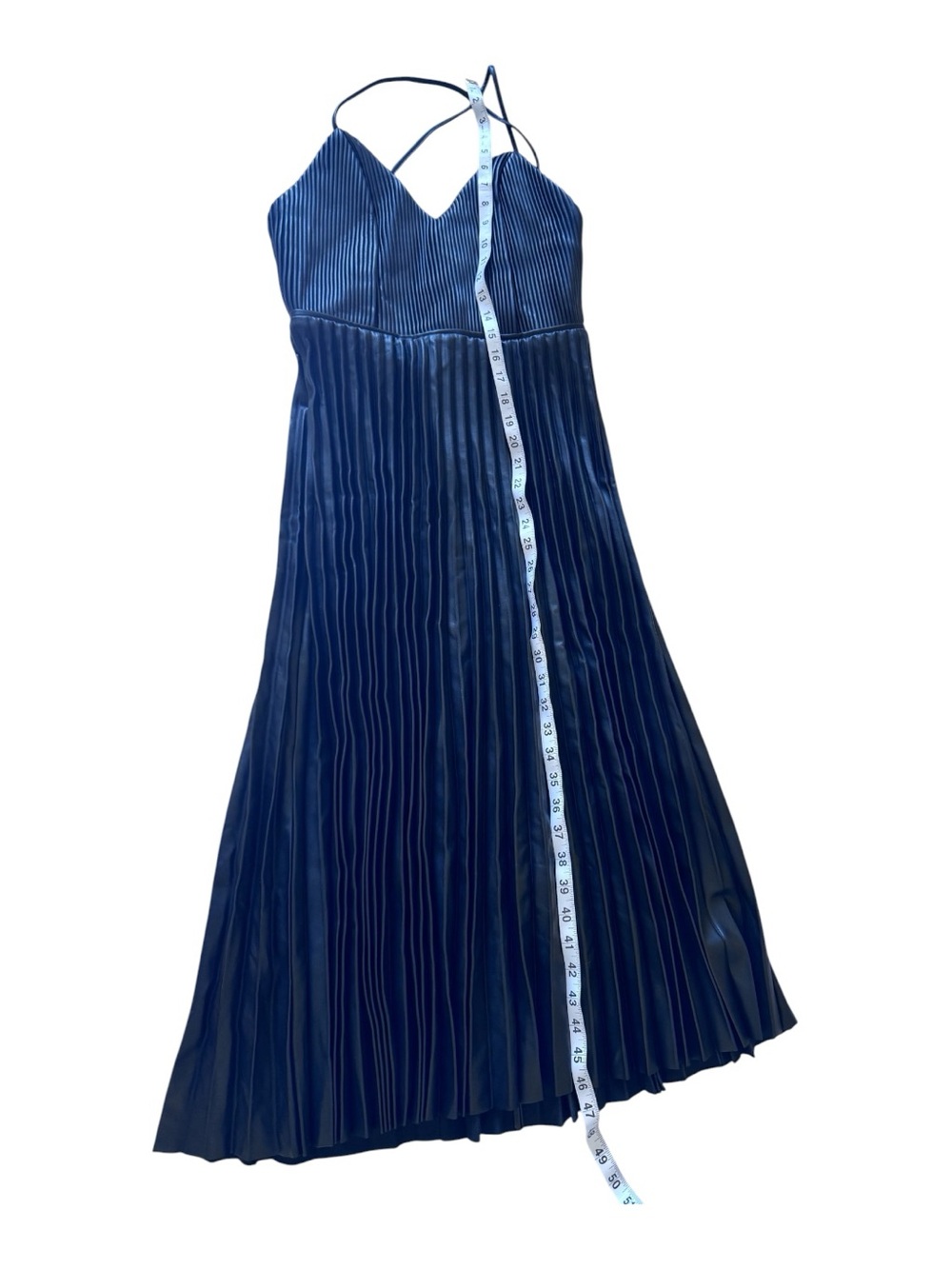 Banana Republic Black Pleated Midi Dress with Spaghetti Straps - Picture 3 of 7